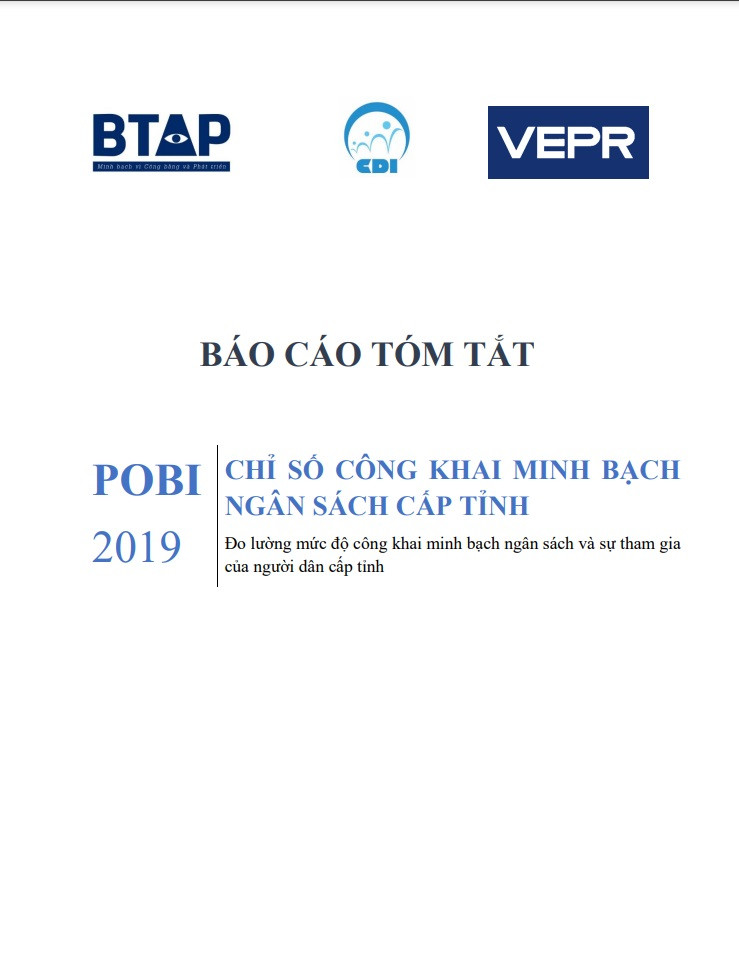 Báo cáo tóm tắt Chỉ số công khai ngân sách cấp tỉnh POBI 2019