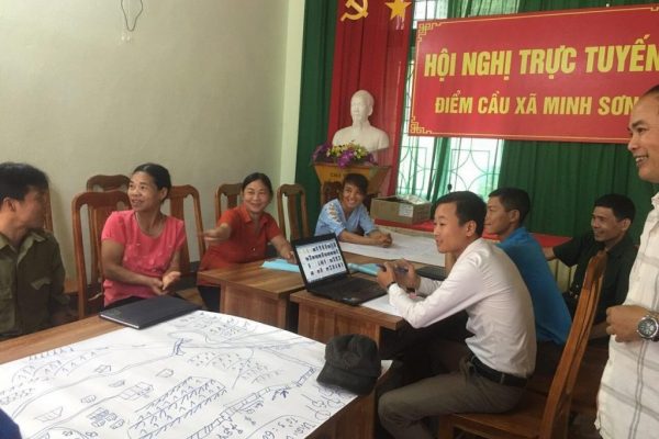 Supervision of community investment with canal works in Lung Vay village, Minh Son commune, Ha Giang province